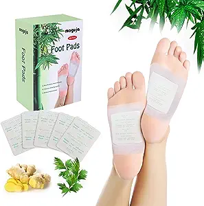 Foot Pads | 100Packs Relief Stress Ginger Foot Pads and 100PCS Adhesive Sheets for Foot Care Removing Impurities, Improve Sleep & Relieve Stress, Suitable for Travel or Home Use (White)